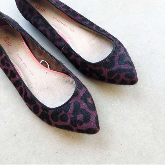 GAP Shoes - GAP Purple Leopard Calf Hair Leather Ballet Flats